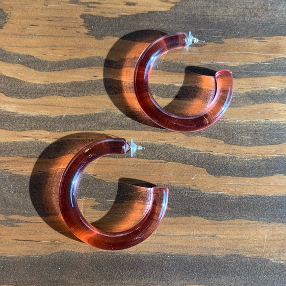 Pink Acrylic Hoops - Picture 4 of 8